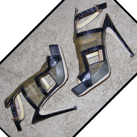 New 💋 sexy 8.5/39 Aperlai leather & mesh heels - Picture 3 of 15